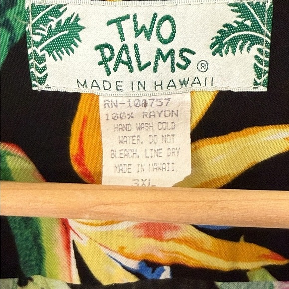 Two Palms Men’s Hawaiian Shirt Size 3XL 100% Rayon Button Up Floral Casual Beach - Picture 6 of 9